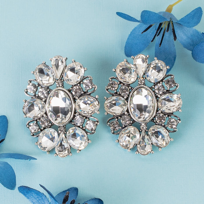 1330 - Rhinestone Earrings - Clear
