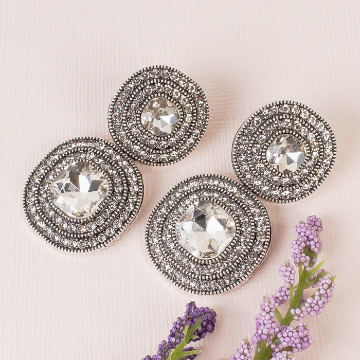 1343 - Rhinestone Earrings - Clear