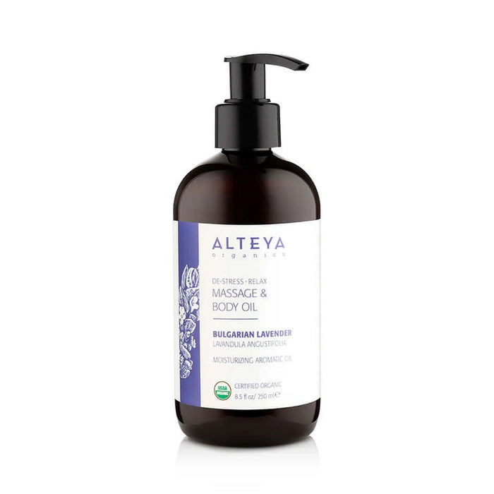 Alteya Organics - Lavender Massage & Body Oil - De-Stress + Relax - 250 ml.