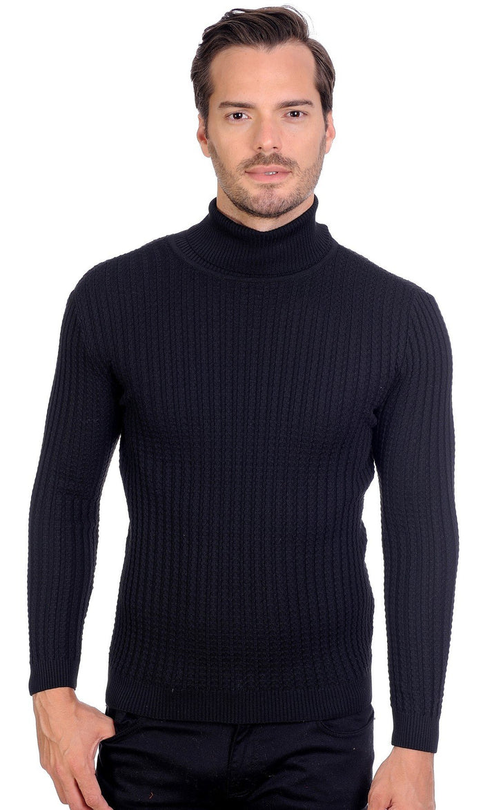 Men's black turtleneck sweater - KCT Menswear