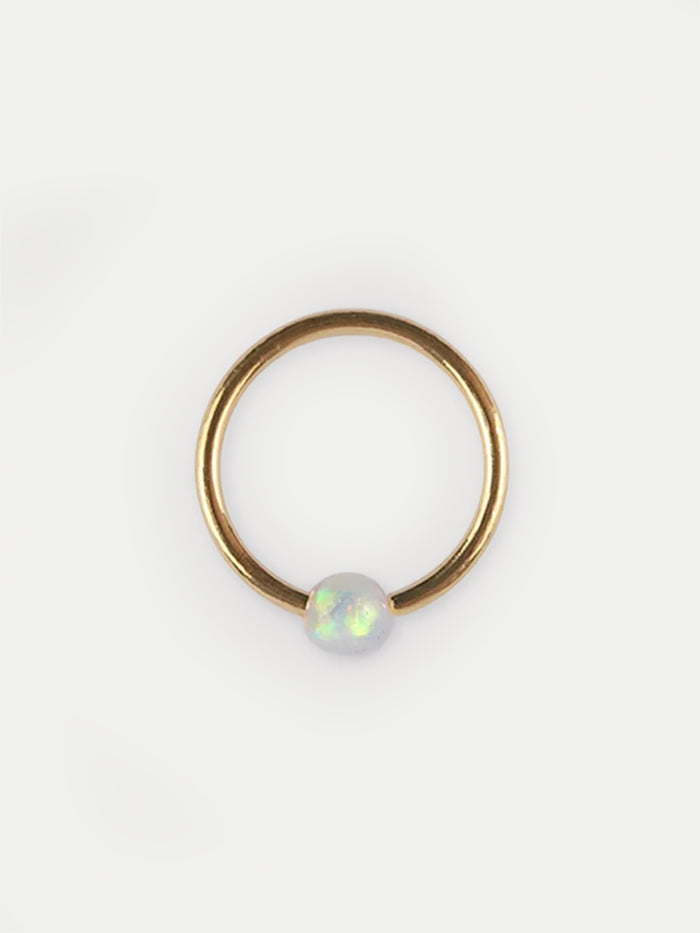 Fixed Bead Opal Ring 20G | Gold-Image 1
