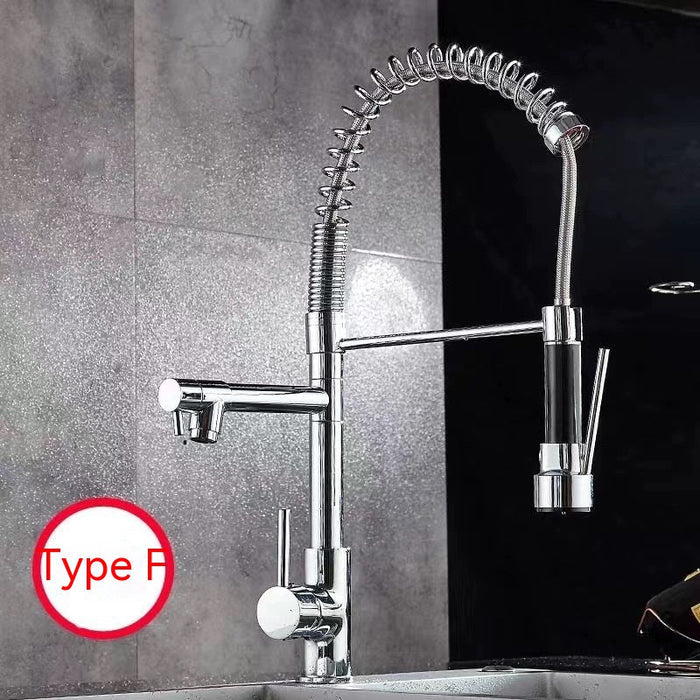 High-Pressure Copper Spring Kitchen Faucet