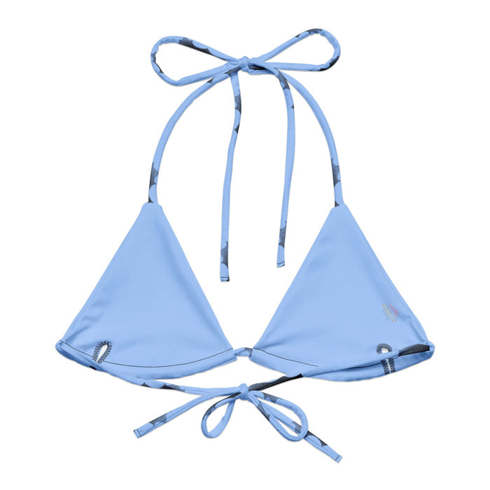 Lilith alternative bikini top in blue with bats and crescent moons
