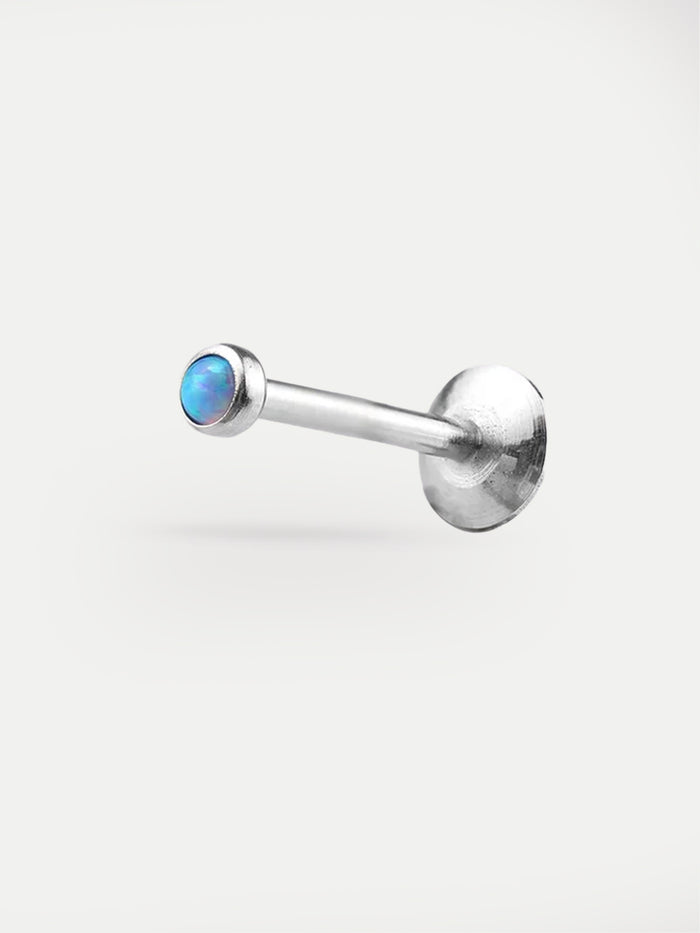 Opal Flatback Barbell 16G | Blue-Image 2
