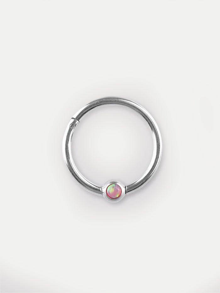 Opal Hinged Bead Ring 16G | Pink-Image 1