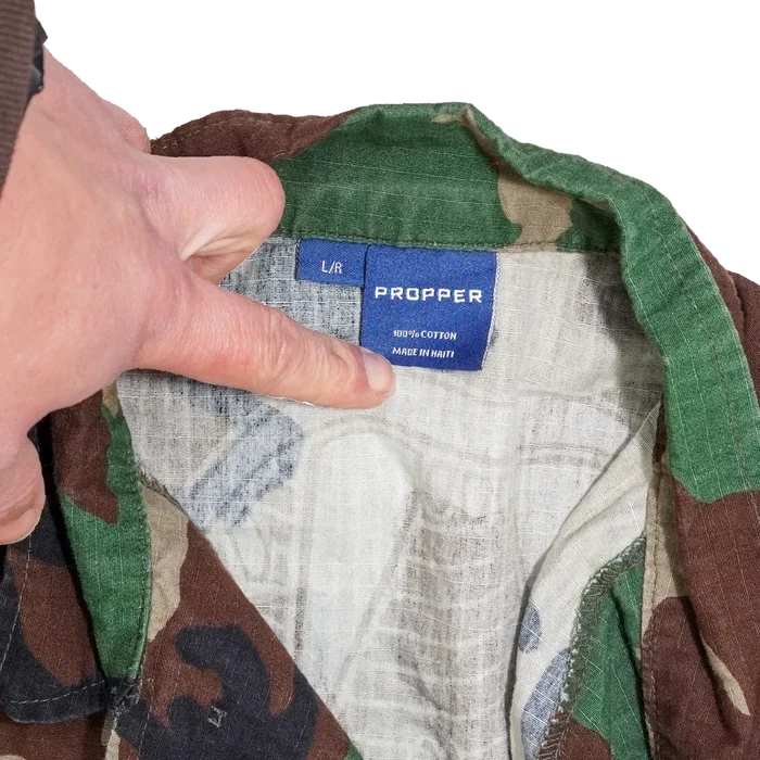Propper Woodland BDU Ripstop Shirt with Back Print - Large Regular - Army & Outdoors - Field Shirts