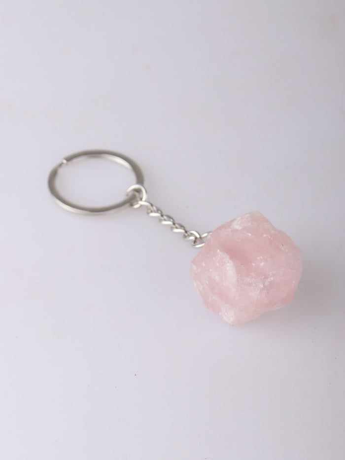 Raw Crystal Keyring | Rose Quartz-Image 3