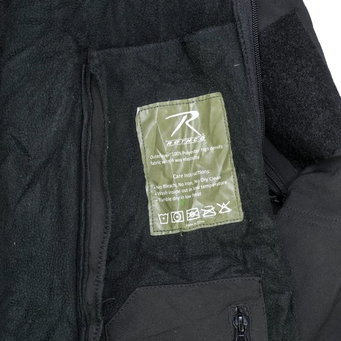 Rothco Special Ops Black Soft Shell Jacket - 4XLarge - Army & Outdoors - Softshell Jacket