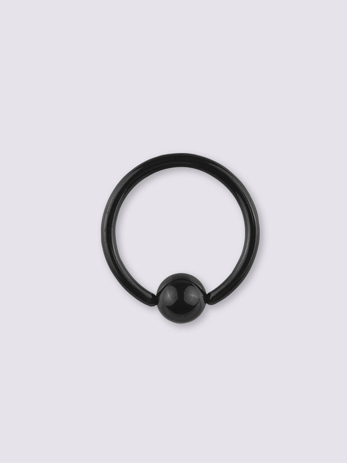 Titanium Plated Bead Ring 14G | Black-Image 1