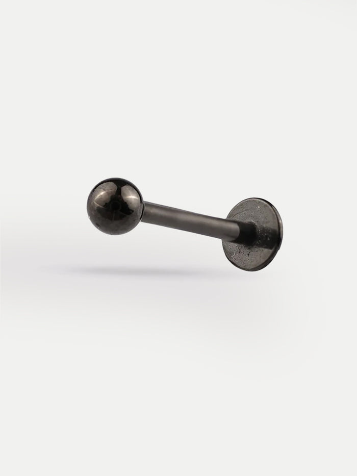 TItanium Plated Flatback Barbell 16G | Black-Image 1