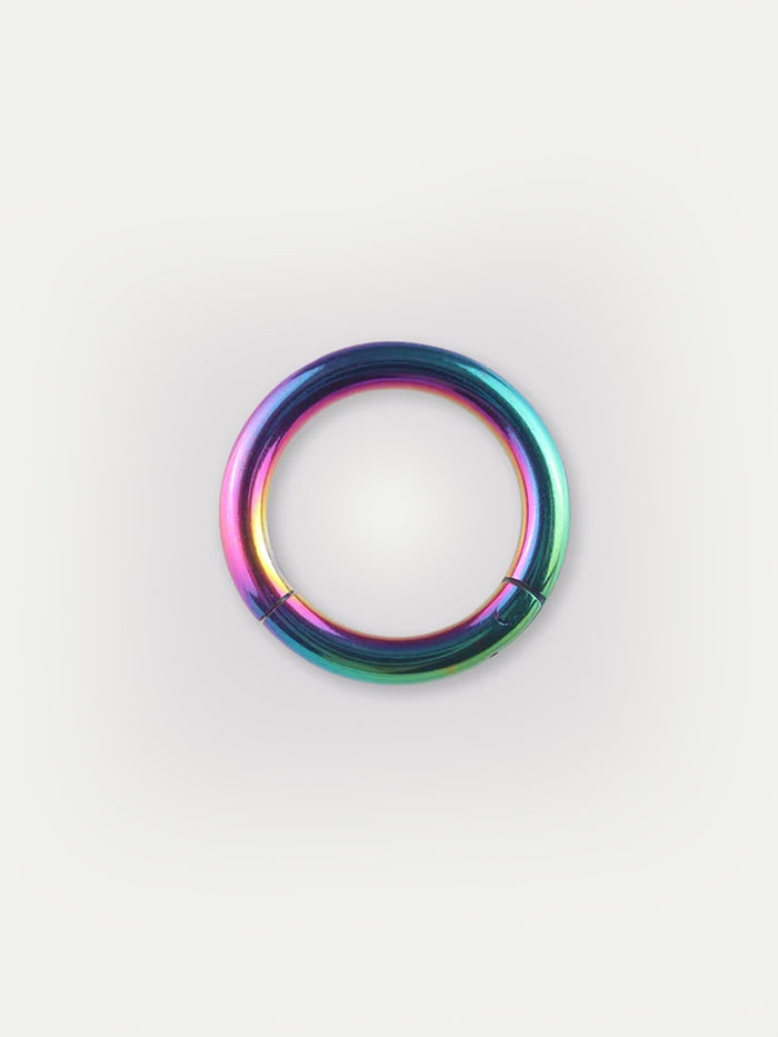 Titanium Plated Hinged Ring 14G | Rainbow-Image 1
