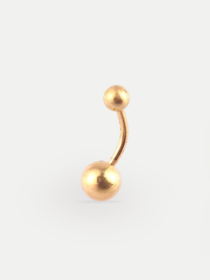 Titanium Plated Navel Barbell 14G | Gold-Image 1
