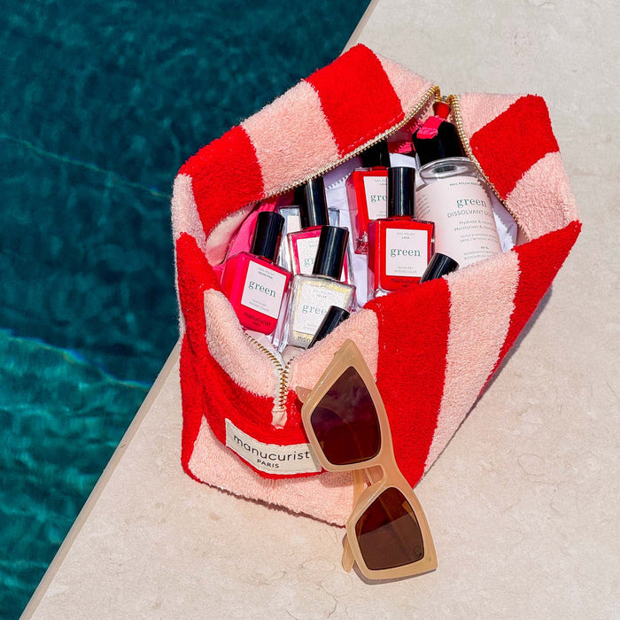 Trousse en éponge rayée