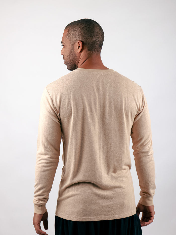 Unisex Organic Hemp Bamboo LS Tee | Oat-Image 6