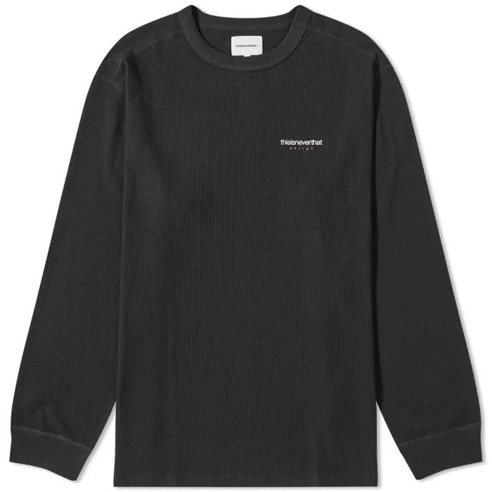 Waffle Longsleeve Top - Black