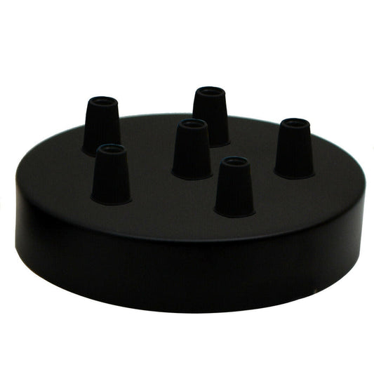 120mm Black Metal 6 Outlet Ceiling Rose Pendant Light Fitting~2778