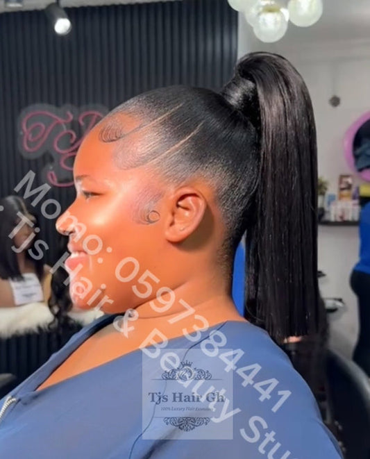16" blunt ponytail