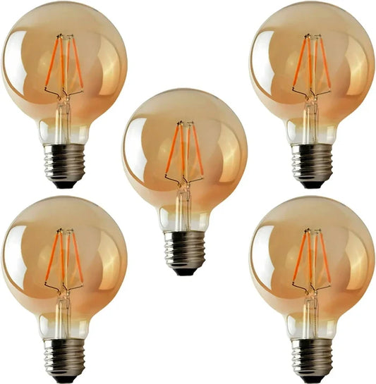 5 Pack G95 E27 4W Edison Dimmable LED Filament Globe  Light Bulb ~2272