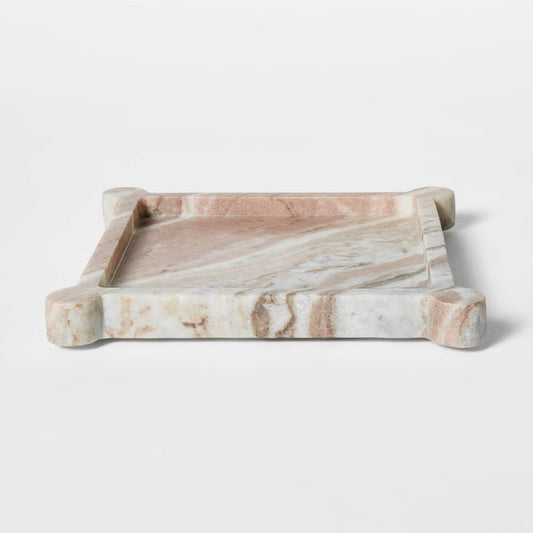 8" Marble Catchall Tray Off-White