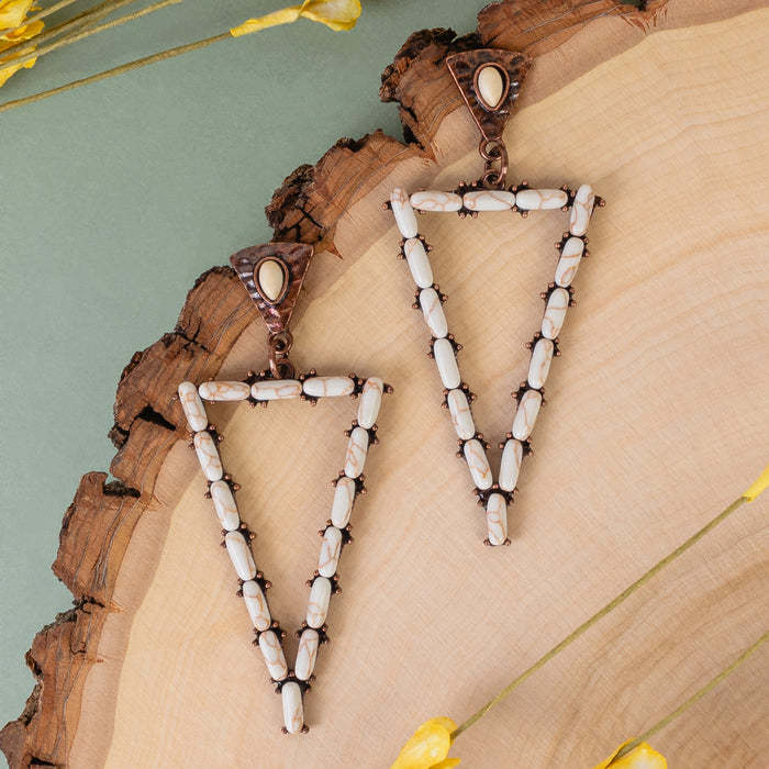 93293 - Western Earrings - Ivory & Copper