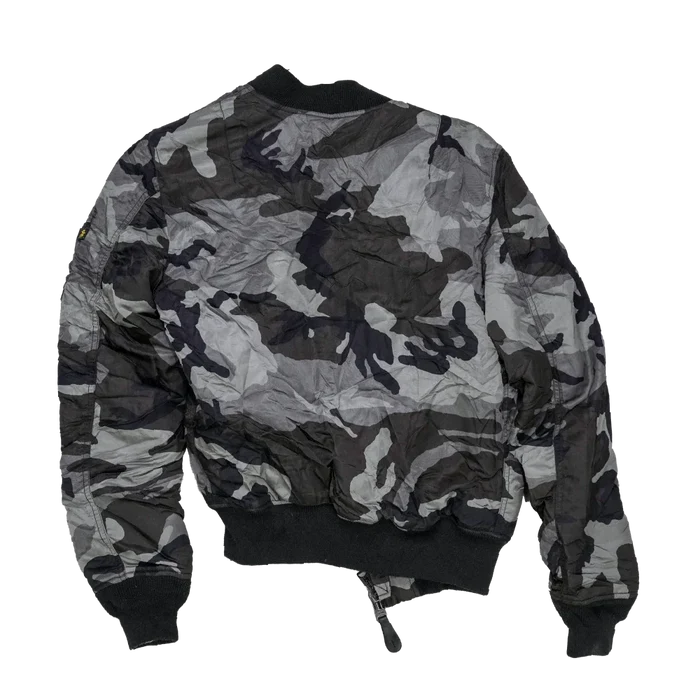 Alpha Industries Urban Camo Reversible MA-1 Flight Jacket - Small - Army & Outdoors - Flight Jackets