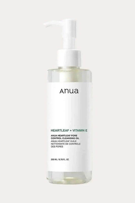 Anua Heartleaf Pore Control Cleansing Oil bottle, a top-rated Non-Comedogenic Cleansing Oil that soothes skin while removing makeup.