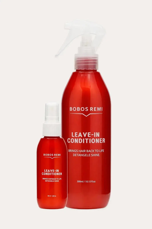 BOBOS REMI Best Leave-In Conditioner Two Sizes - 80ml (2.65 FL OZ) and 300ml (10.15 FL OZ), Professional Detangling Spray to Repair Dry Damaged Hair, Brings Hair Back to Life Detangle Shine, Red Bottles with Pump and Spray Dispensers