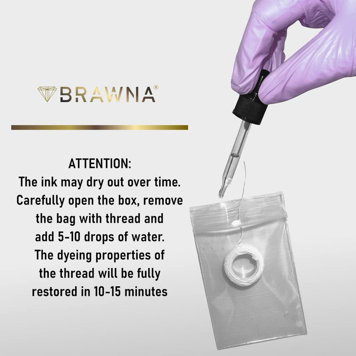 Brawna - Black and White Eyebrow Mapping String for Brows and Lips Measuring - 4 Pck