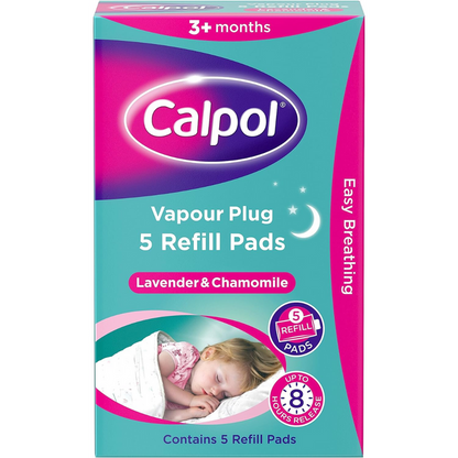 Calpol Vapour Plug Refill Pads Lavender & Chamomile 3+ Months, Pack of 5 (T)