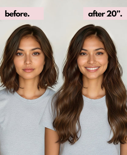 clip-in hair extensions medium brown.