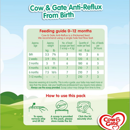 Cow & Gate Anti-Reflux Baby Milk Formula Powder from Birth 800g (T)