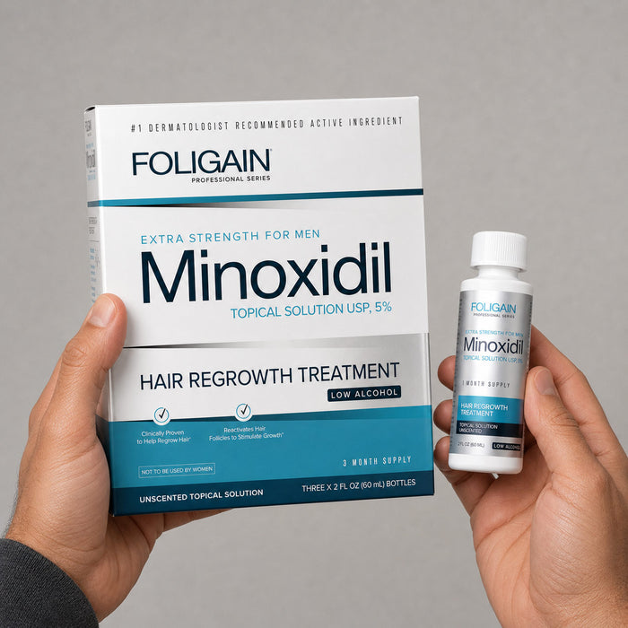 FOLIGAIN® Low Alcohol Minoxidil 5% Hair Regrowth Treatment For Men 3 Month Supply