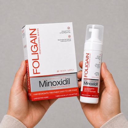 FOLIGAIN® Minoxidil 5% Hair Regrowth Foam For Men 3 Month Supply