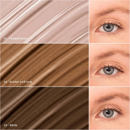 Nuancier des teintes du gel-mascara à sourcils teinté bio Charlotte Bio