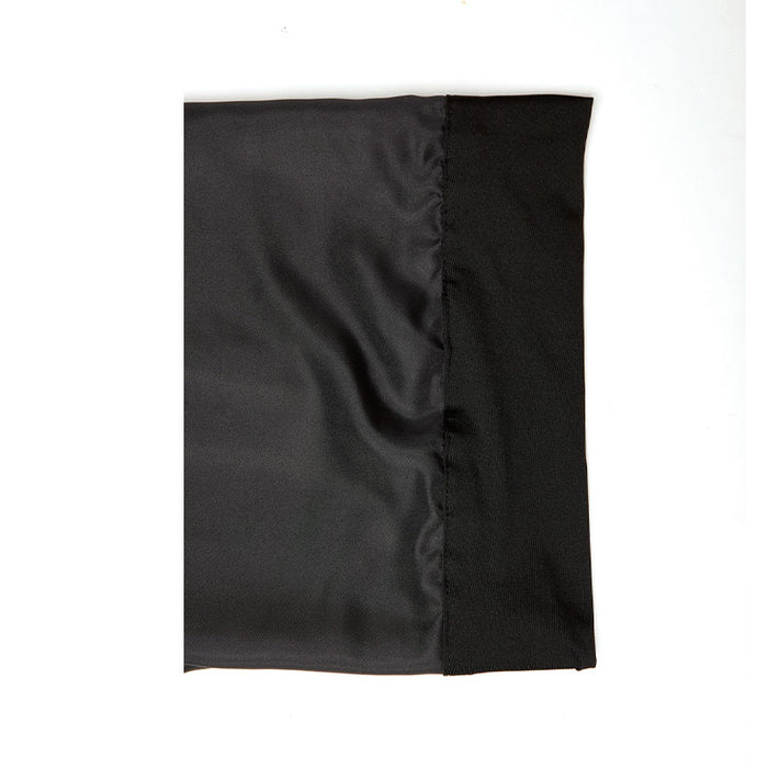 #Hbr07 Silky Wide Edge Braid Bonnet [Black]