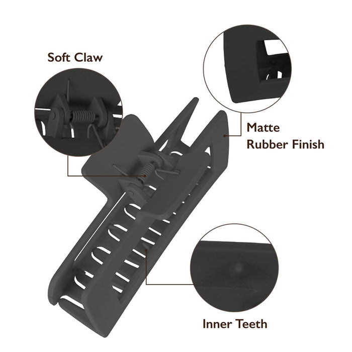 RED BEAUTY by KISS jumbo matte black claw clip with inner teeth spring hinge and matte rubber finish