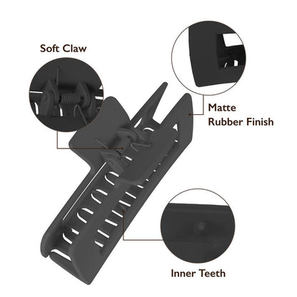 RED BEAUTY by KISS jumbo matte black claw clip with inner teeth spring hinge and matte rubber finish