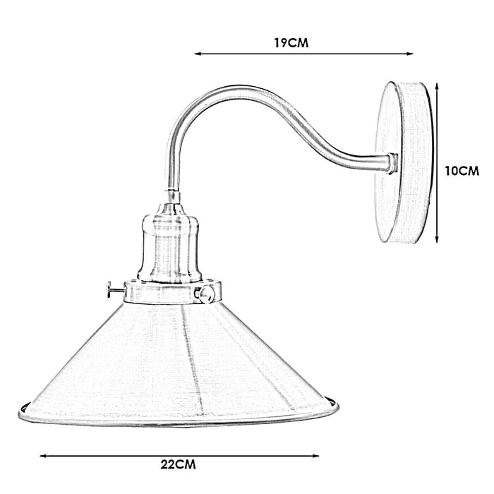 Industrial Swan Neck Wall Sconce Fixed Arm E27 Professional Metal~1196