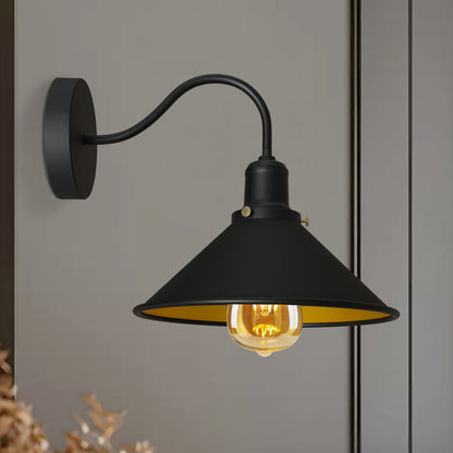 Industrial Swan Neck Wall Sconce Fixed Arm E27 Professional Metal~1196