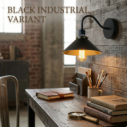 Industrial Swan Neck Wall Sconce Fixed Arm E27 Professional Metal~1196