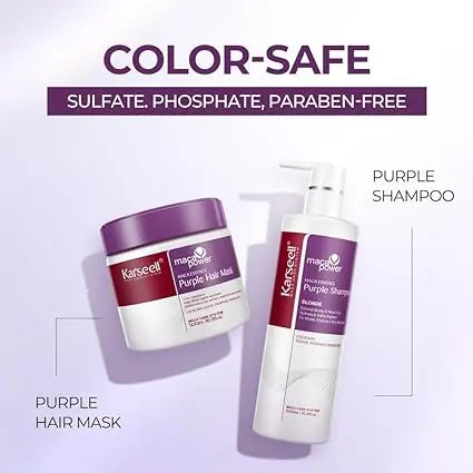 KARSEELL Maca Power Purple Mask and Shampoo Set For Colored Hair - DOKAN