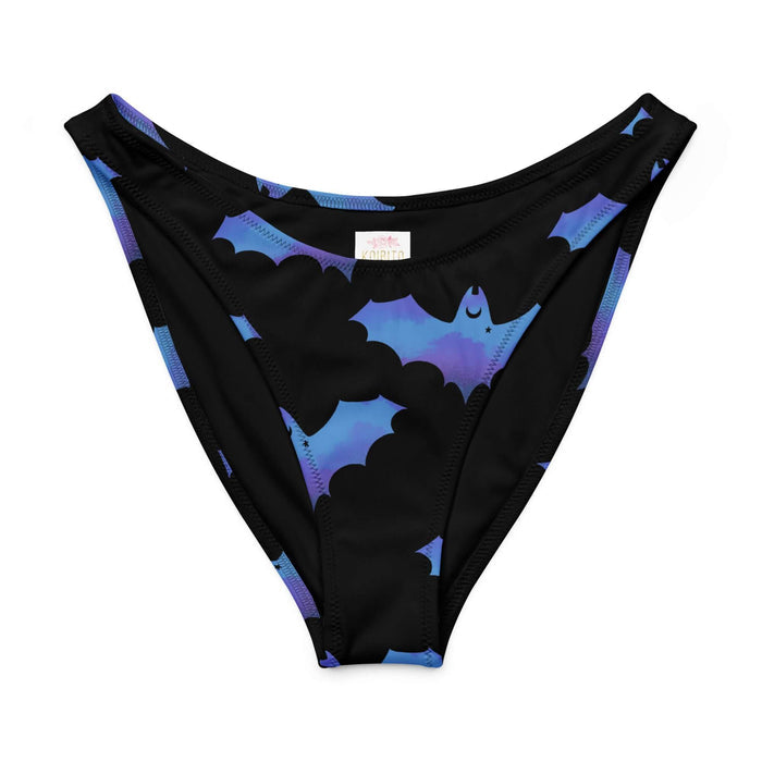 Lilith gothic bikini bottom in blue with dusky bats and soft clouds
