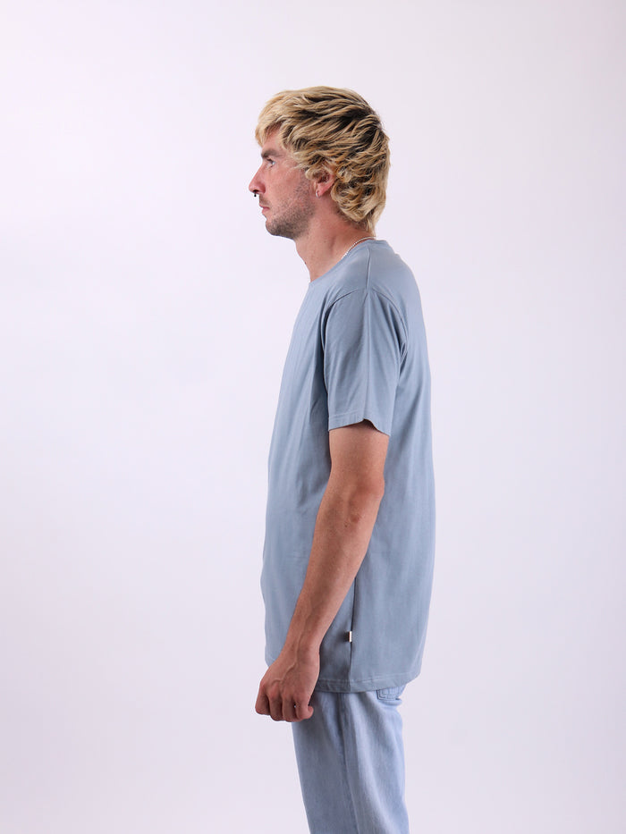Little Yellow Bird Organic Cotton Tui Tee | Dusky Blue-Image 4