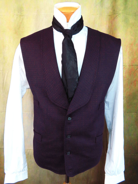 Men's Shawl Vest - Purple Diamond Limited Fabric #750-B