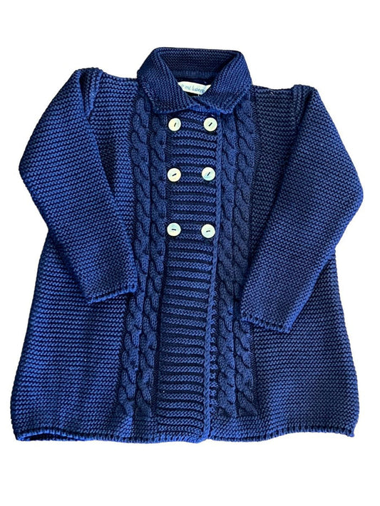 Mi Lucero Double Breasted Coat-Navy