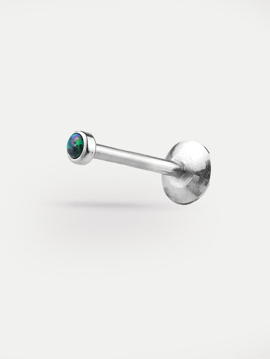 Opal Flatback Barbell 16G | Black-Image 1