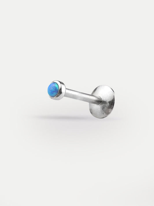 Opal Flatback Barbell 16G | Blue-Image 1