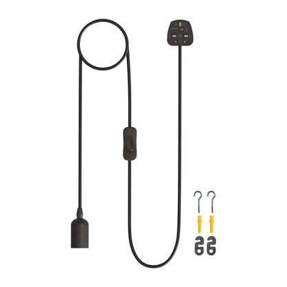 Plug-In Pendant Light Fitting Kit E27 with Switch | 2m & 4.5m ~4548