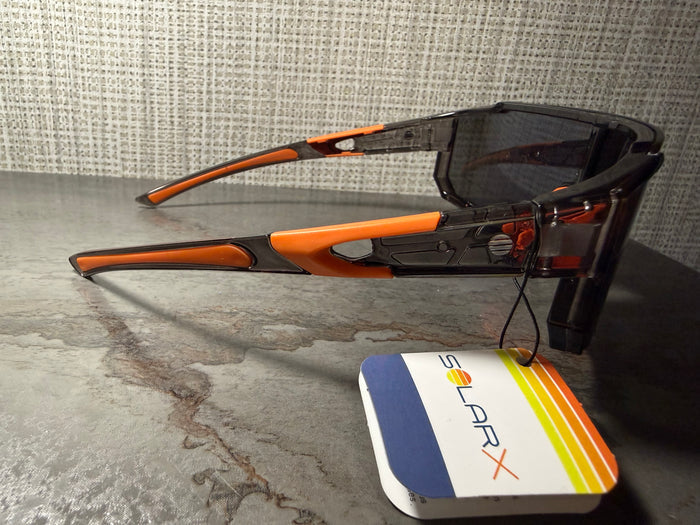 Polycarbonate sports sunglasses, SOLARX brand with interchangeable lenses