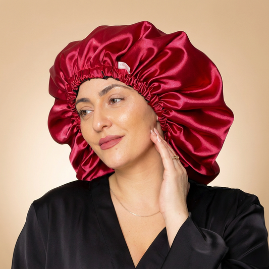 SARI CURLS | Silky Satin Bonnet - Bordeaux Special Kopfhaube SARI CURLS
